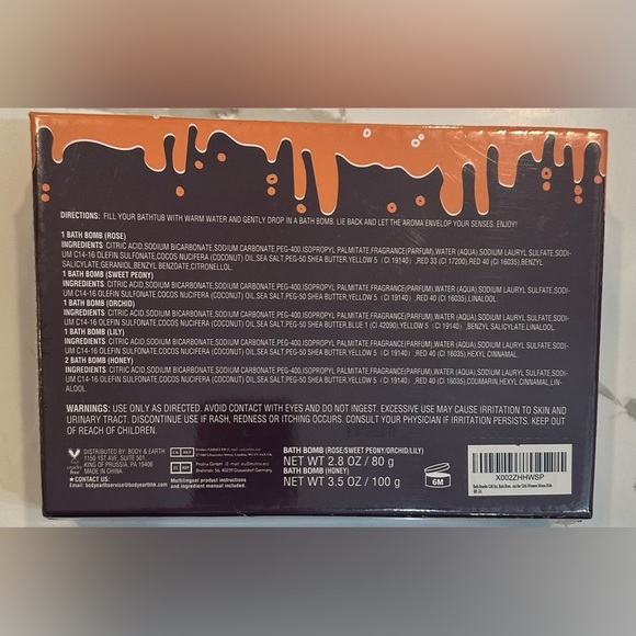 Body and earth bath bomb set (6): Honey, Rose and Lily scents NIB - Picture 11 of 11